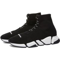 Balenciaga Men's Speed 2.0 LT Lace Up Sneakers in Black/White 