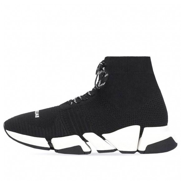 Balenciaga Speed 2.0 High-Top Sport Shoes Black/White Athletic Shoes 617239W2DB21015; - 617258W2DB21015