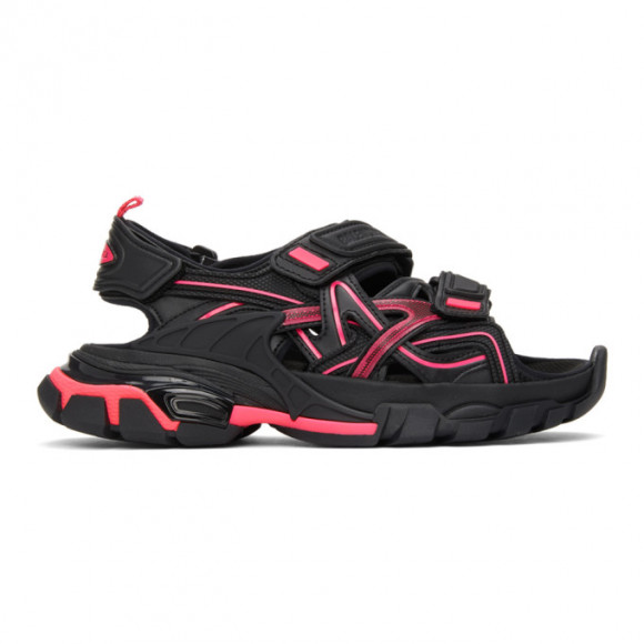 Balenciaga Black and Pink Track Sandals - 617543-W3AJ1