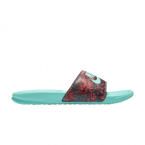 Nike Wmns Benassi Print 'Floral - Hyper Turquoise' | Teal | Women's Size 5 - 618919-603
