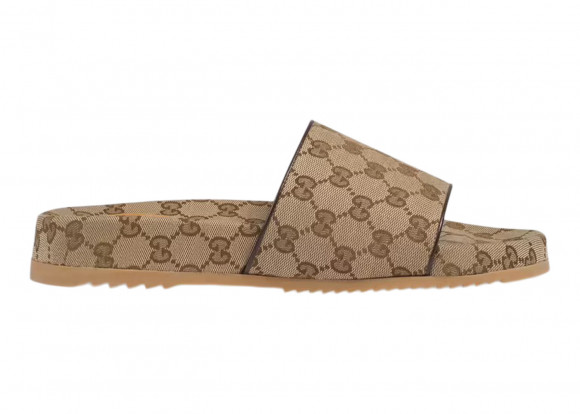 Gucci Men's GG Leather Slide in Beige - 624695-H6320-9763