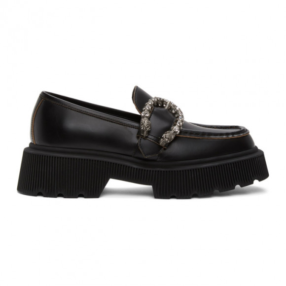 Gucci Black Tiger Head Loafers - 627289-DS800