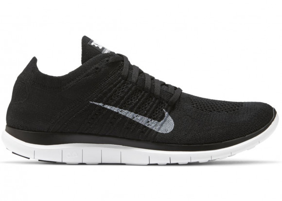 Nike Free 4.0 Flyknit Black Dark grey Marathon Running Shoes/Sneakers 631053-001