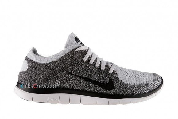 Nike Free 4.0 Flyknit Platinum Midnight Fog Marathon Running Shoes/Sneakers 631053 - nike air yeezy ii gold necklace ring - - - 010