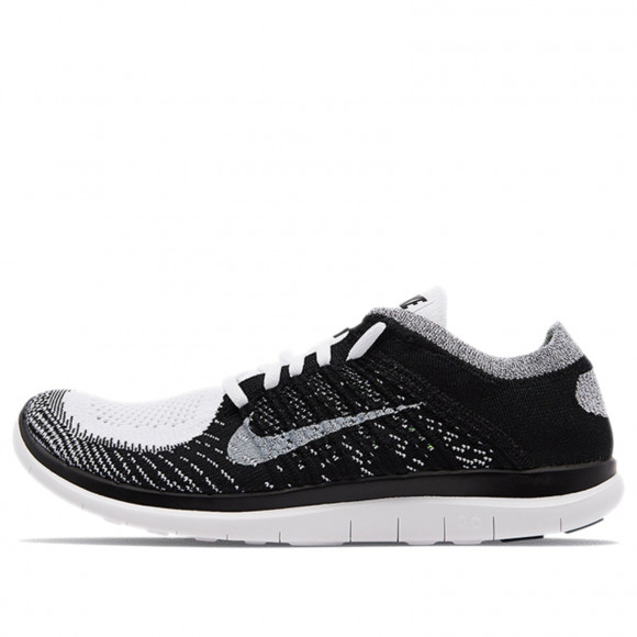étnico Deportes Médico Nike Free 4.0 Flyknit White Black Marathon Running Shoes/Sneakers 631053-100