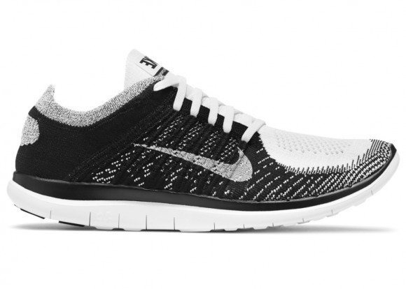 Nike Free 4.0 Flyknit White Black Marathon Running Shoes/Sneakers 631053-100 - 631053-100