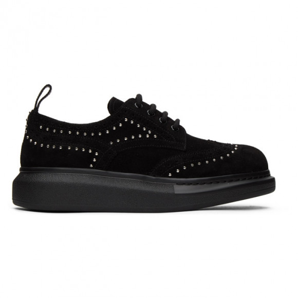 Alexander McQueen SSENSE Exclusive Black Suede Studded Hybrid Brogues - 634053WHBGL1081