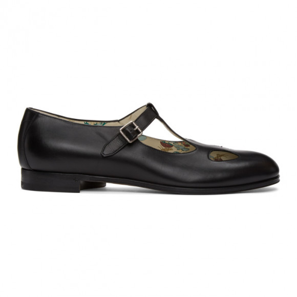 Gucci Black Mary Jane Cut-Out Loafers - 634154-1W600