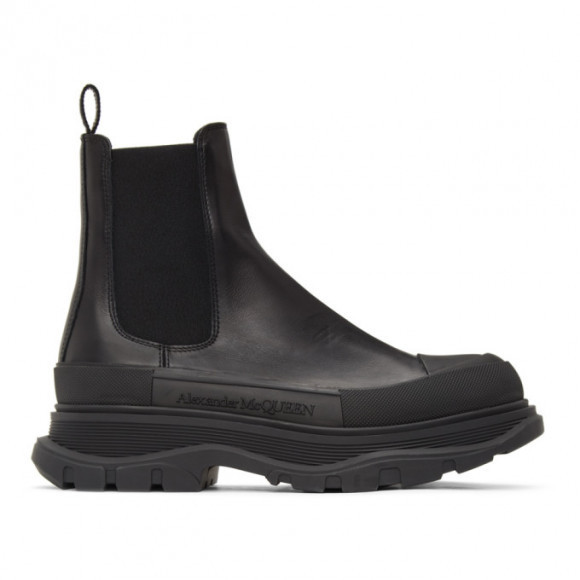 Alexander McQueen Black Tread Slick Chelsea Boots - 634617WHZ61