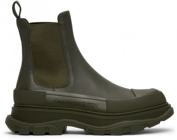 Alexander McQueen Khaki Tread Slick Chelsea Boots - 634617WIAMC