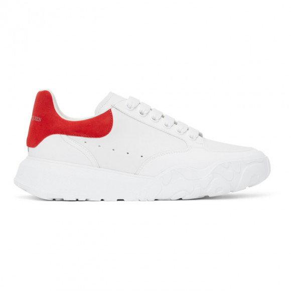 Alexander McQueen White and Red Court Trainer Sneakers - 634619-WHZ96