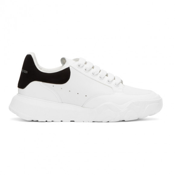 Alexander McQueen White Leather Court Sneakers - 634619WHZ96