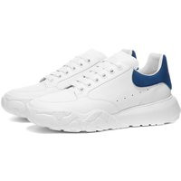 Alexander McQueen Men's Court Trainer Sneakers in White/Paris Blue - 634619WIA9A-9086