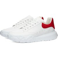 Alexander McQueen Men's Court Trainer Sneakers in White/Lust Red - 634619WIA9A-9676