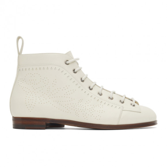 Gucci White Brogue Boots - 635551-1W600
