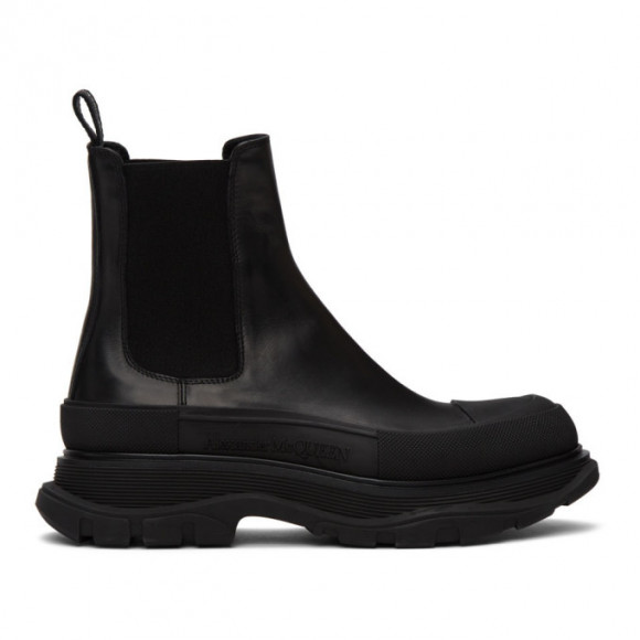 Alexander McQueen Black and White Tread Slick Chelsea Boots - 635714WHZ61