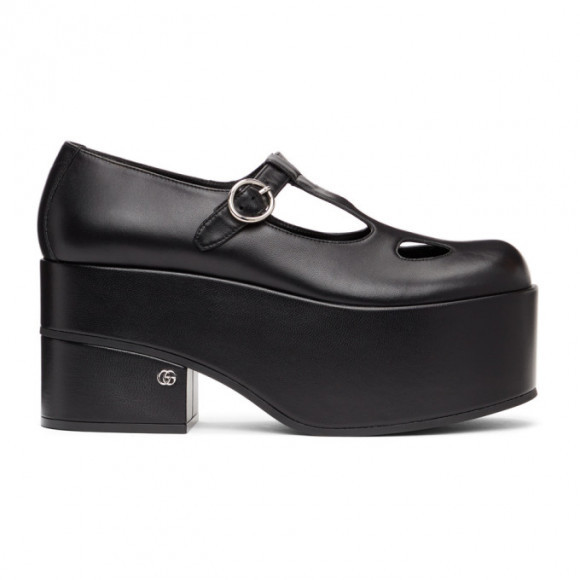 Gucci Black Mary Jane Platform Loafers - 637144-BKO00