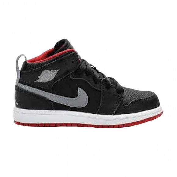 Air Jordan 1 Retro Mid PS 'Grey Swoosh | Black | Kid's Size 10.5 - 640734-034
