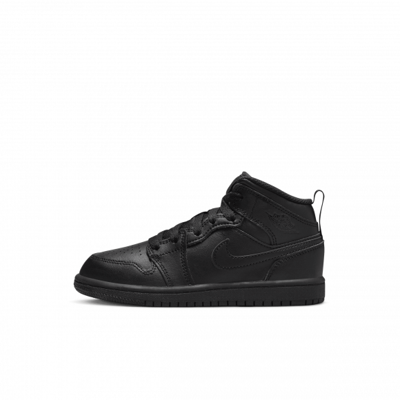 Jordan 1 Mid Younger Kids' Shoe - Black - 640734-093
