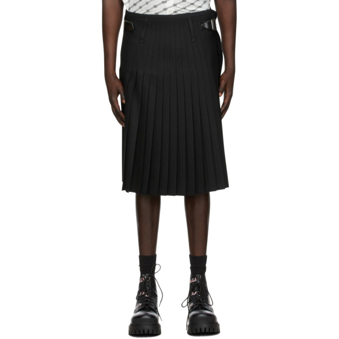 Balenciaga Black Wool Kilt