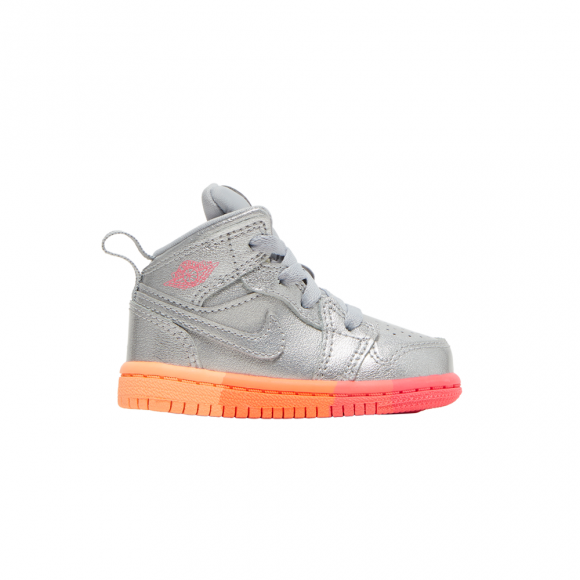 Air Jordan 1 Mid TD 'Metallic Silver Pink Crimson' - 644507-006