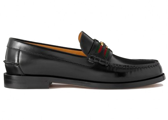 Gucci Interlocking G Loafers Black Green Red Web - 644724-17X10-1060