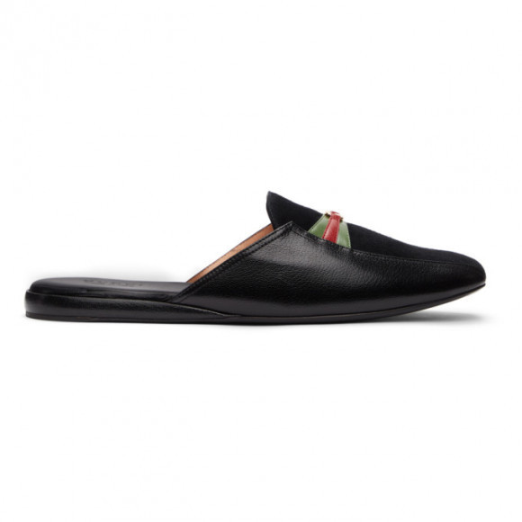 Gucci Black Suede GG Supersofty Slip-On Loafers - 645091-1DPD0