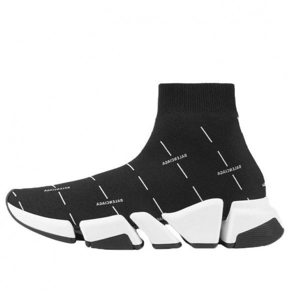 Balenciaga Womens WMNS Speed 2.0 Sneakers Black/White Athletic Shoes 645420W2DBT1090 - 645420W2DBT1090