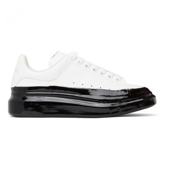 Alexander McQueen White and Black Dipped Oversized Sneakers - 645864WHZ4M