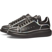 Alexander McQueen Men's Hologram Piping Heel Tab Wedge Sole Sneake Sneakers in Black/Silver Holo - 645868WIBNV-1587