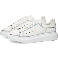Alexander McQueen Men's Hologram Piping Heel Tab Wedge Sole Sneake Sneakers in White/Silver Holo - 645868WIBNV-9989