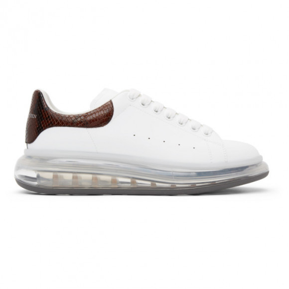 Alexander McQueen White and Brown Croc Clear Sole Oversized Sneakers - 645872WHZ4P