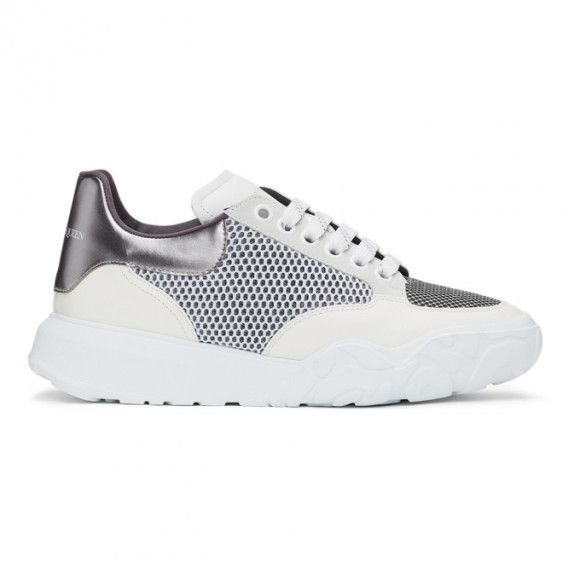 Alexander McQueen Off-White and Grey Court Trainer Sneakers 