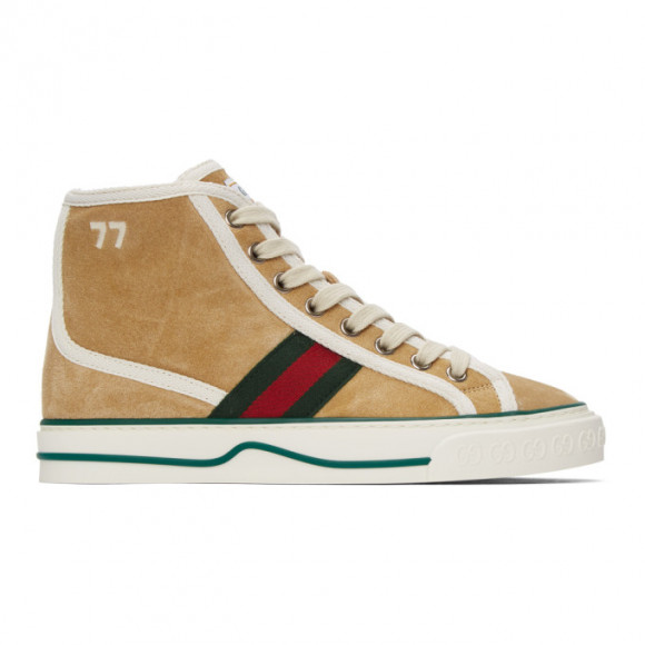 Gucci Beige Suede Gucci Tennis 1977 High-Top Sneakers - 649327-UAE20