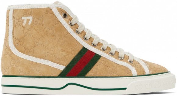Gucci Beige 'Gucci Tennis 1977' High-Top Sneakers - 649335-UJ510