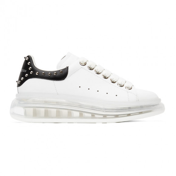 Alexander McQueen White and Black Studded Clear Sole Oversized Sneakers - 650814-WHZ4X