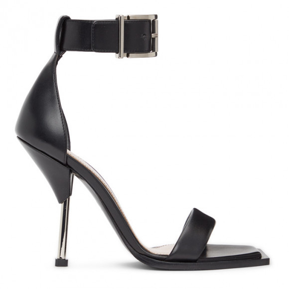 Alexander McQueen Black Double Strap Sandals - 651712-WHWQ1