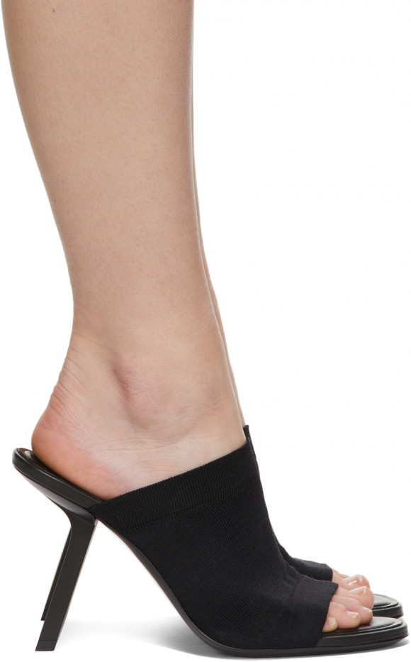 Balenciaga Black Stretch Heeled Sandals - 653276-W2DR0
