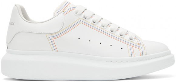 Alexander McQueen White Tricolor Court Sneakers – BlackSkinny