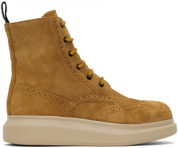 Alexander McQueen Tan Suede Lace-Up Boots - 662665WIA53
