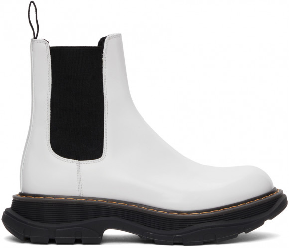 Alexander McQueen White Leather Tread Slick Chelsea Boots - 662669WHZ8G