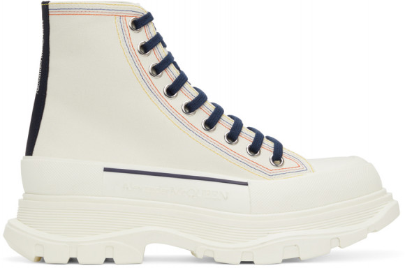 Alexander McQueen Off-White Tread Slick High Sneakers - 662681W4MV4