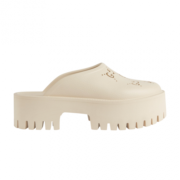 Gucci Wmns Platform Perforated G Sandal 'White Rubber' - 663577-JFB00-9022