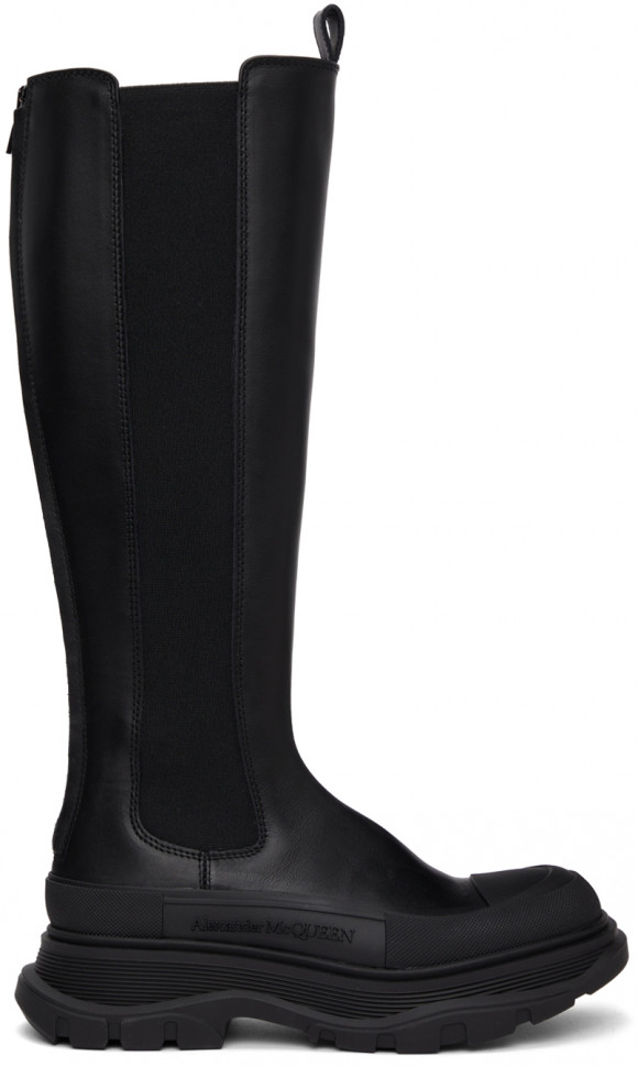 Alexander McQueen Black Tread Slick Tall Boots - 666410-WHZ66