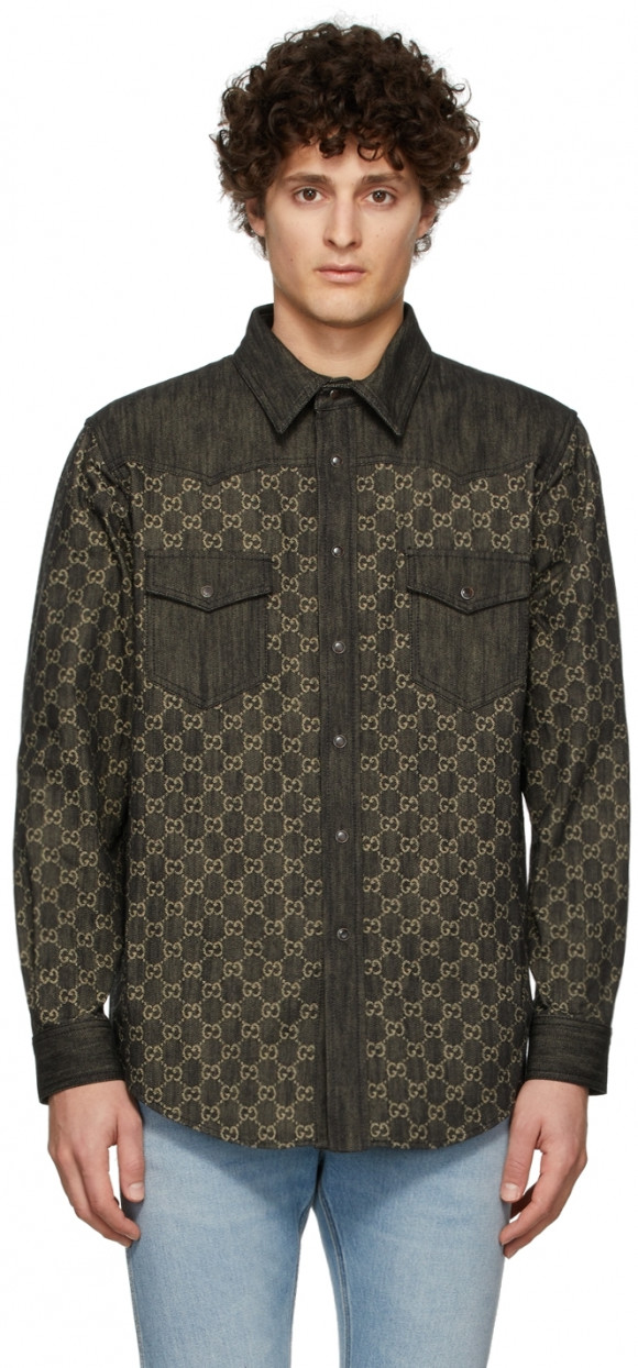 Gucci Black GG Denim Shirt - 669613-XDBUF