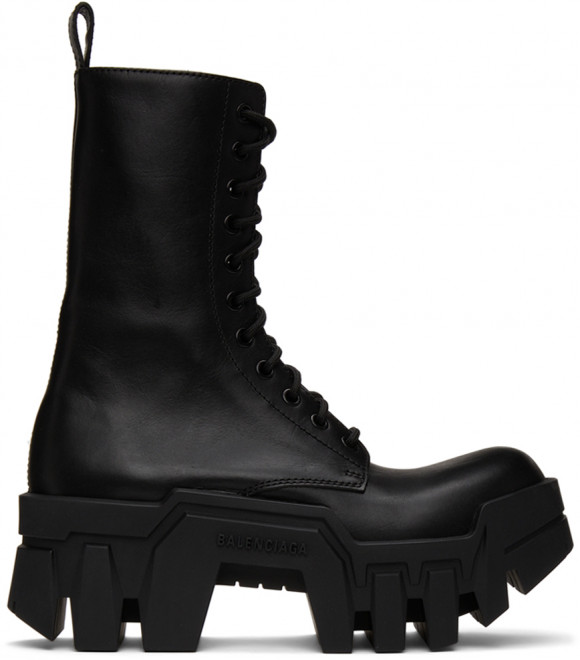 Balenciaga Black Bulldozer Lace-Up Boots - 671554-WBCQ0