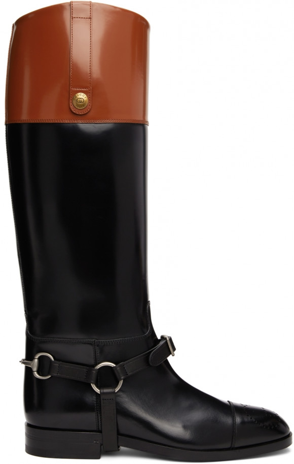 Gucci Black Harness Tall Boots - 674670-DS8J0