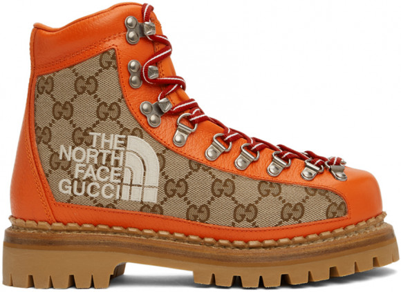 Gucci Beige & Orange The North Face Edition Ankle Boots - 679927-18A40
