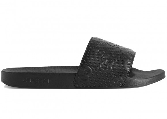 Gucci Men's Pursuit GG Embossed Slide in Black - 681880-UKU00-1000