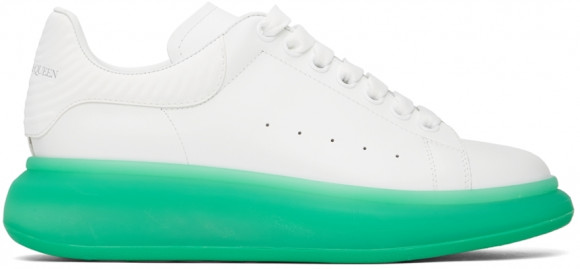Alexander McQueen White & Green Oversized Sneakers - 682397WIB94